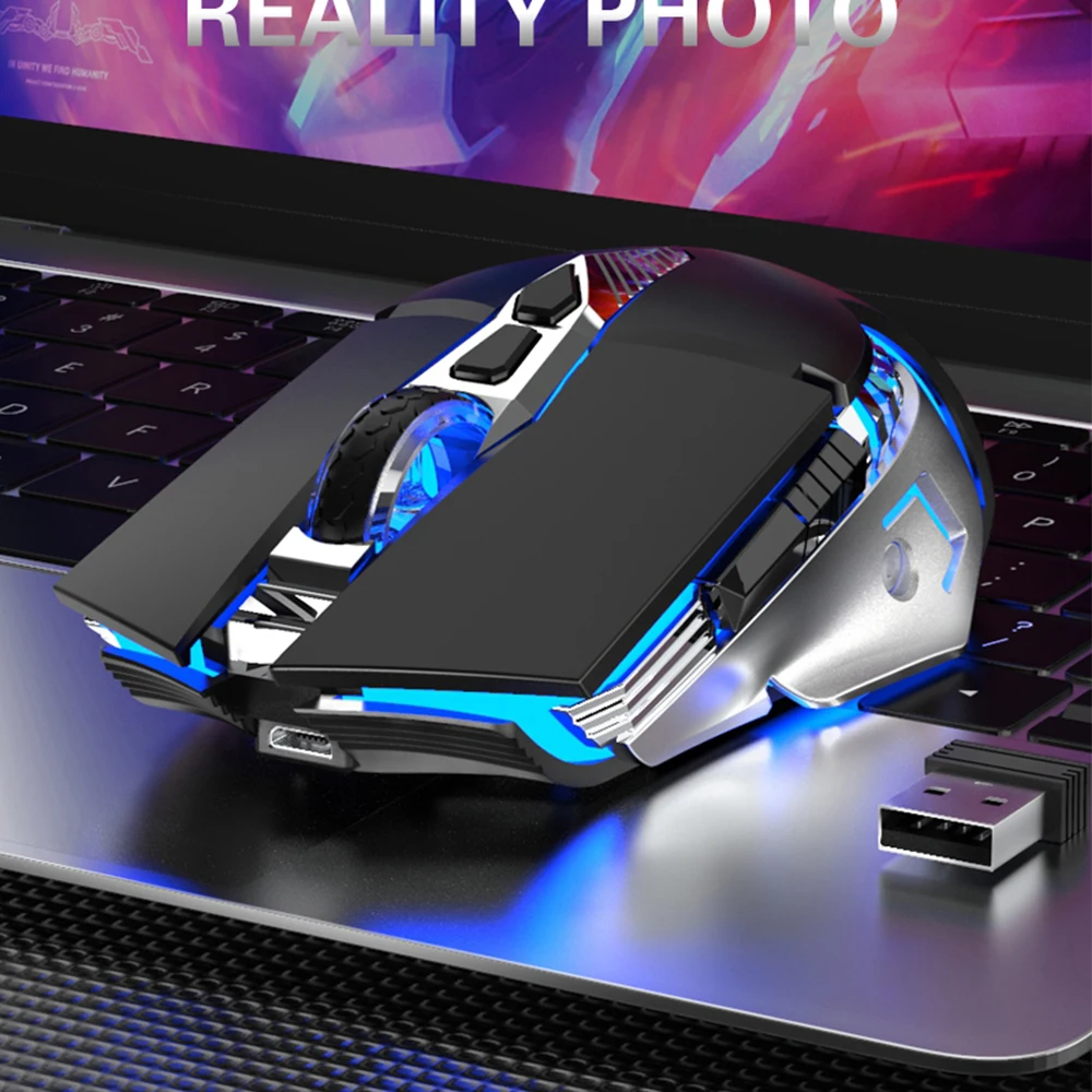 Беспроводная игровая мышь перезаряжаемая программируемая оптическая Bluetooth 2400DPI 2
