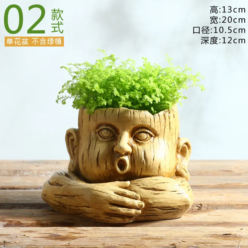

2021 New Nordic fashion humanoid flowerpot leisure drink shop creative funny expression flowerpot home furnishings decor