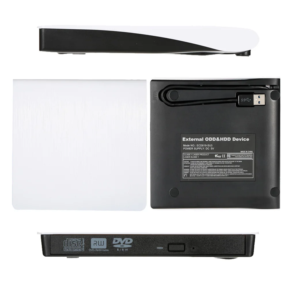 Ультратонкий портативный чехол с внешним оптическим диском USB 3 0 SATA 12 7 мм для ПК