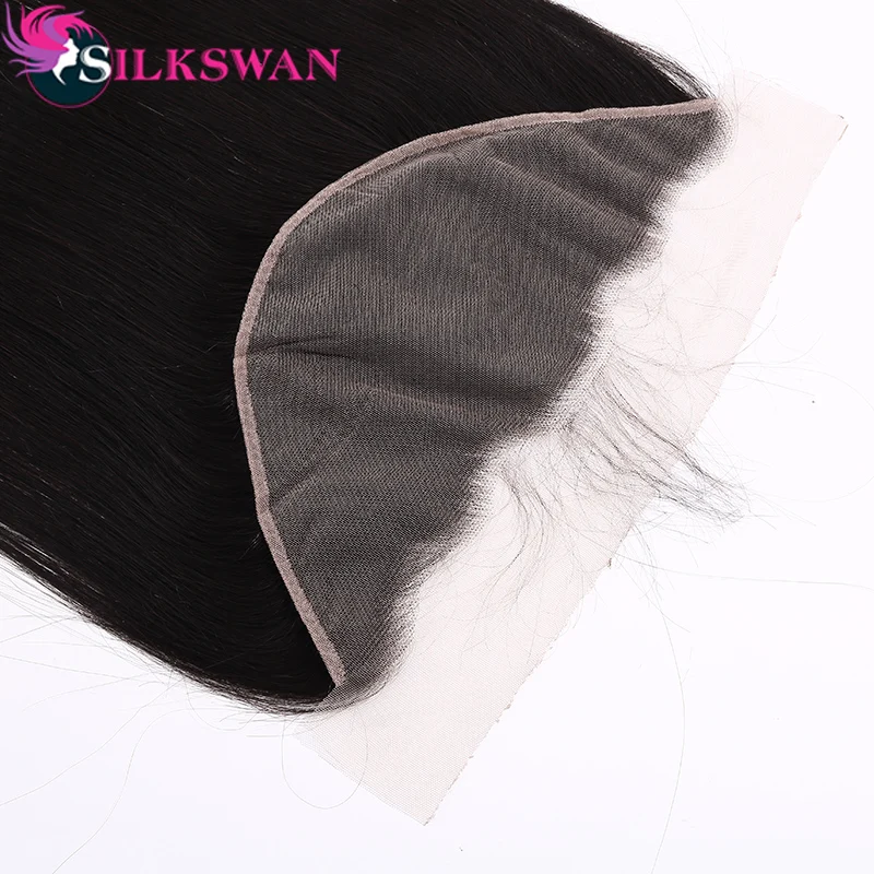 Silkswan прямые 13*6 кружевные фронтальные коричневые с детскими волосами Remy