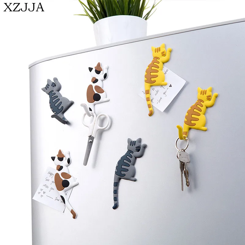 

XZJJA 2pcs Creative Cartoon Magnetic Hook Kitchen Microwave Oven Refrigerator Magnet Hooks Family Decorative Storage Hook