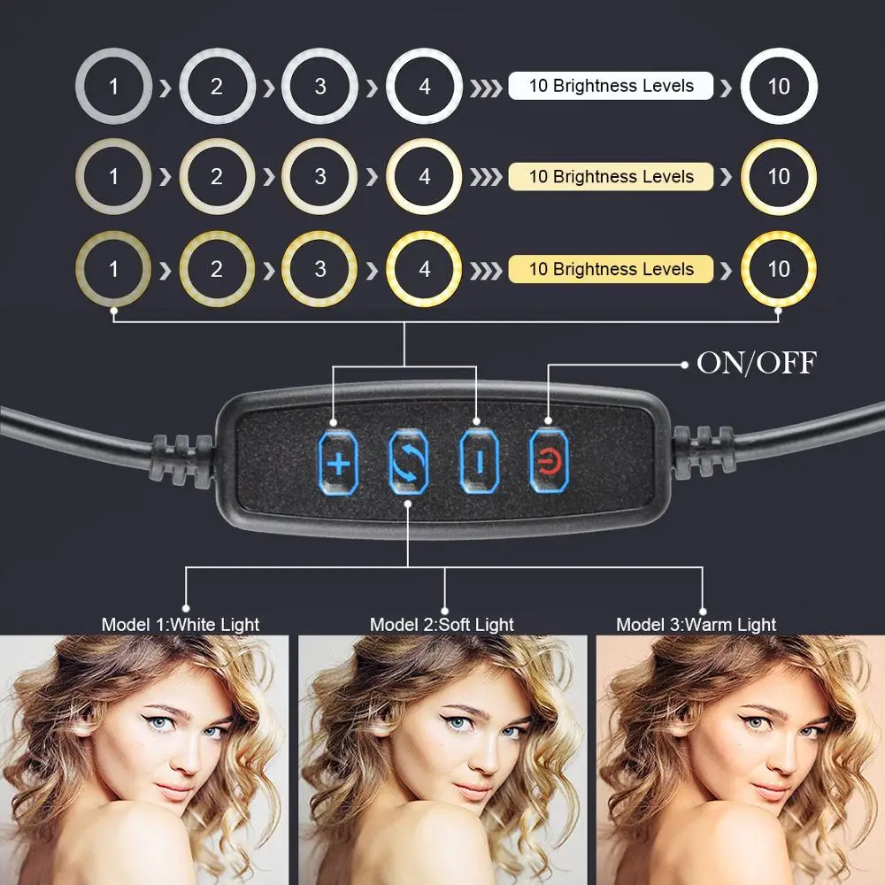 12 &quot30 см фотографии светодиодный селфи кольцо светильник с регулируемой