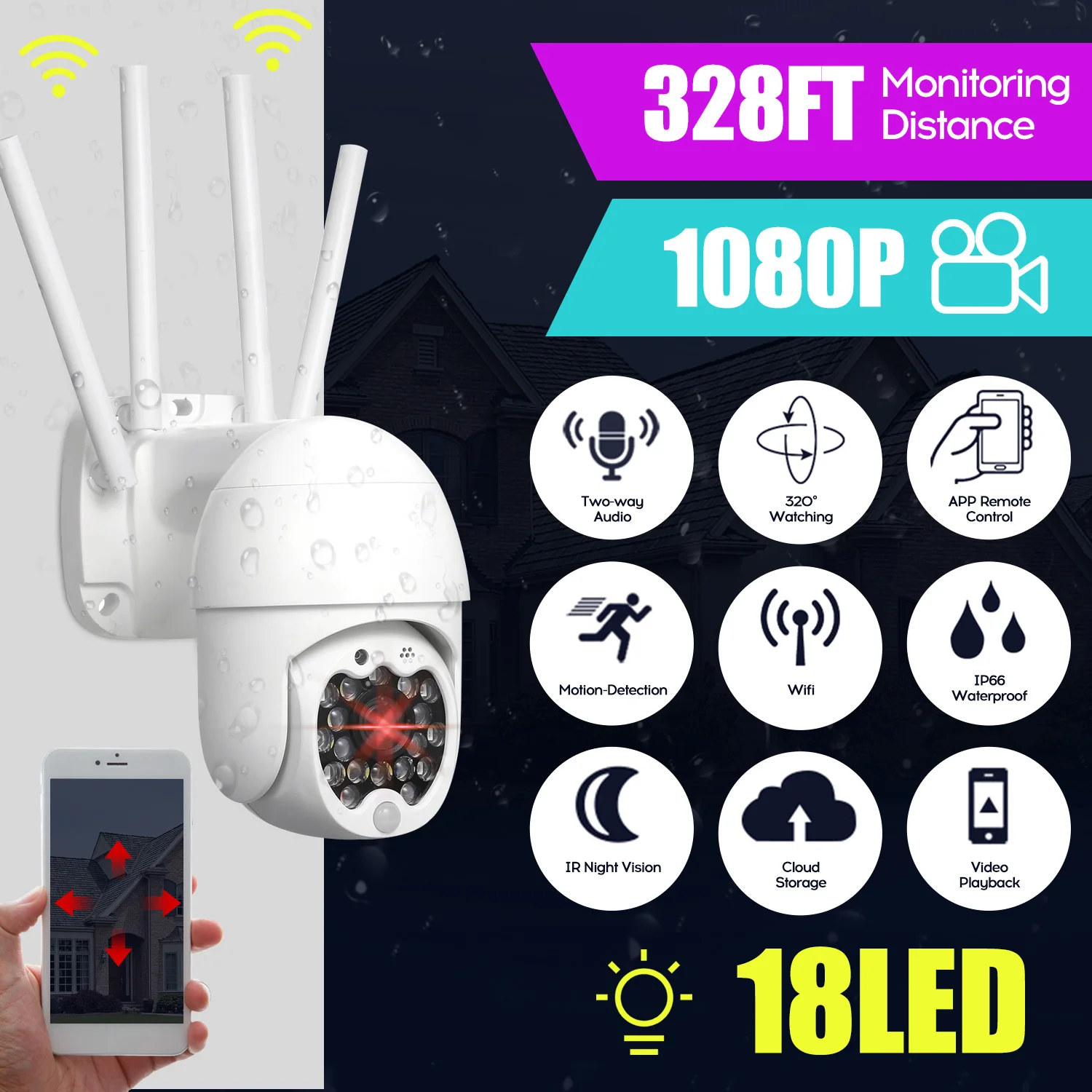IP-камера 1080p Wi-Fi ИК поддержка TF-карты | Безопасность и защита