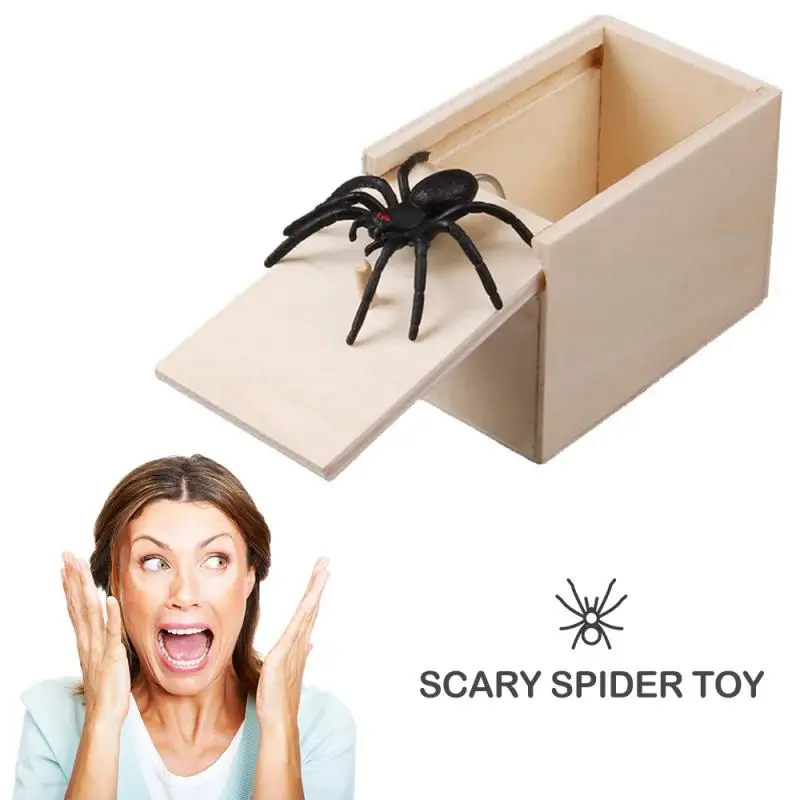 Scare Box Spider Novelty Wooden Prank In Case Trick Play Practical Joke Horror Gag Toys Christmas Gift | Игрушки и хобби