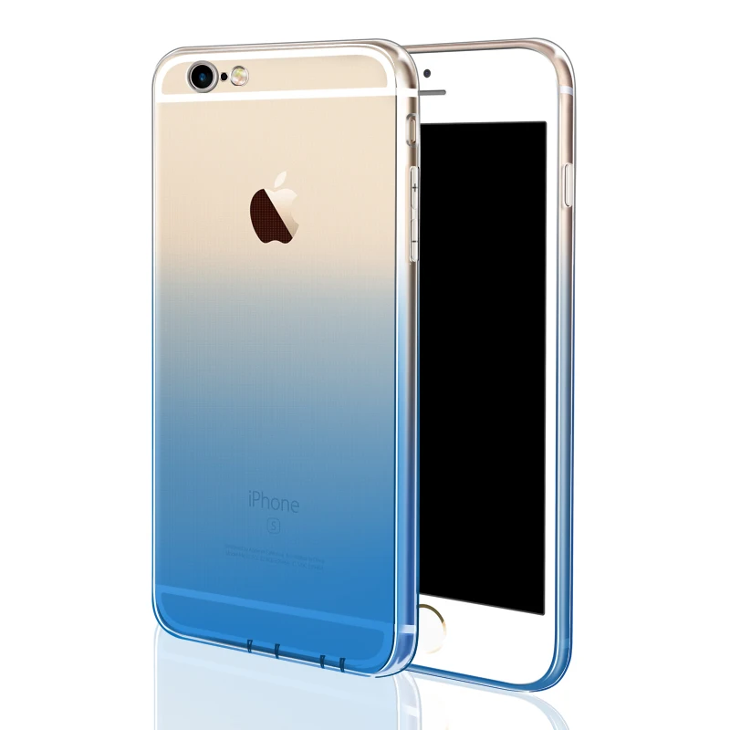 Роскошный градиентный цветной прозрачный чехол для телефона iPhone 8 6 6S 7 Plus тонкий