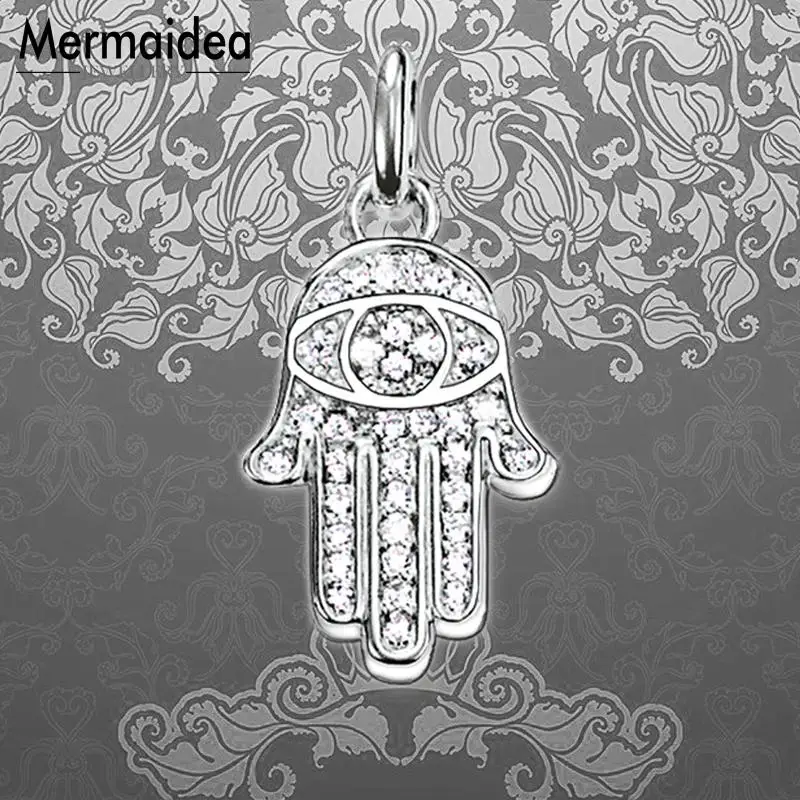 Кулон Карма с бусинами модная ручная Фатима ювелирные изделия посеребренный