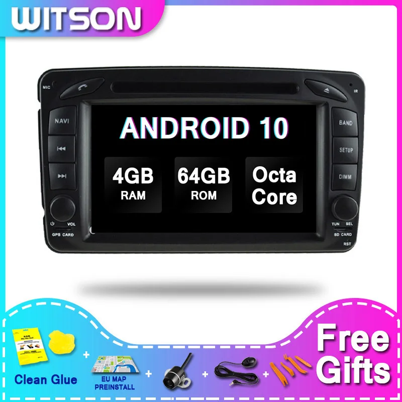 

WITSON ANDROID 10.0 2 Din Car DVD Gps For MERCEDES-BENZ C CLASS W203 Touch Screen Car DVD Gps 4GRAM 64GBROM