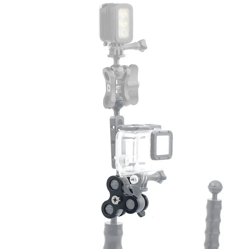 Aluminum alloy Ball Joint Arms 3 Section Clamp mount Fill Light Lamp Holder For Diving Underwater Photography Accesso | Электроника