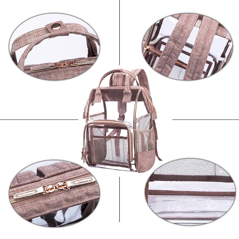 

Fashion Transparent Waterproof Backpacks Clear Pvc Zipper School Bags For Teenage Girls Travel Bag