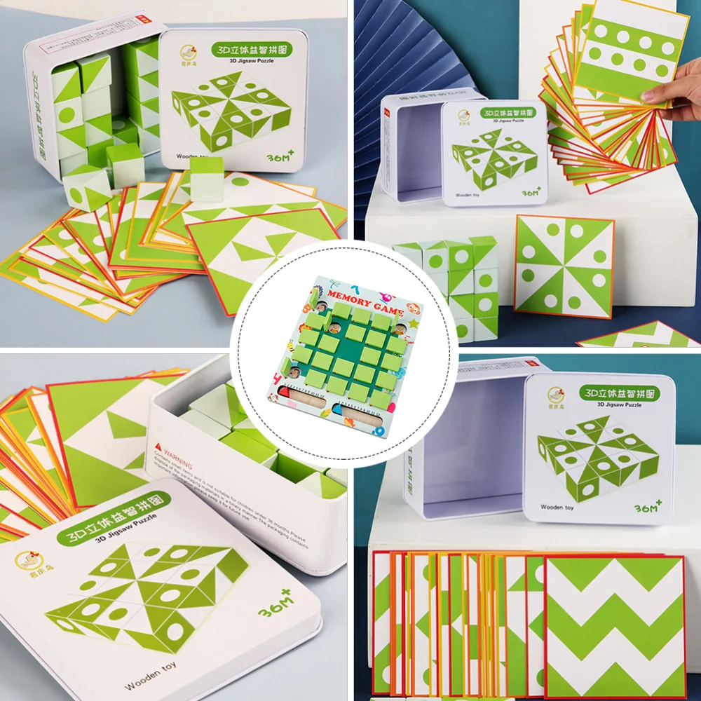 

1 Set Wooden Puzzle Educational Paper Jigsaw Puzzle Jigsaw Tangram