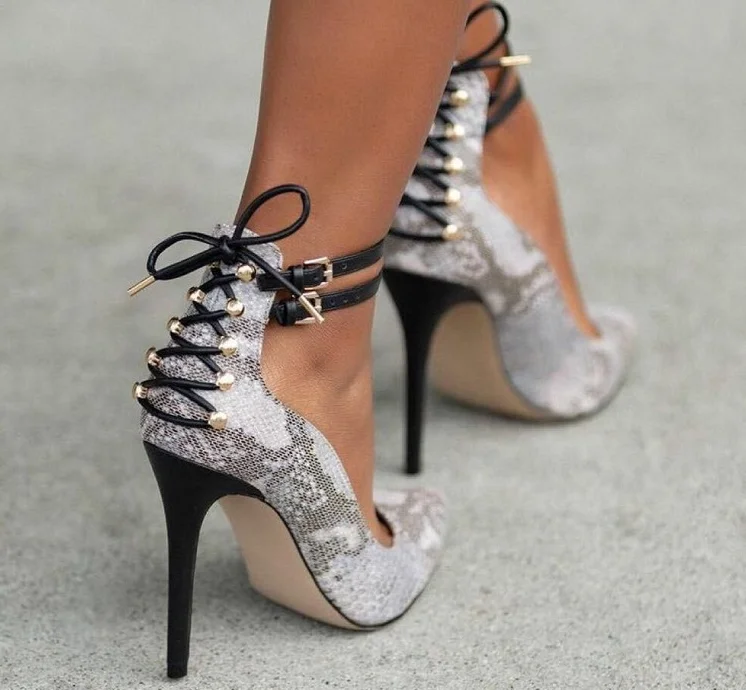 2019 г. новые дизайнерские осенние туфли лодочки с заклепками и змеиным узором