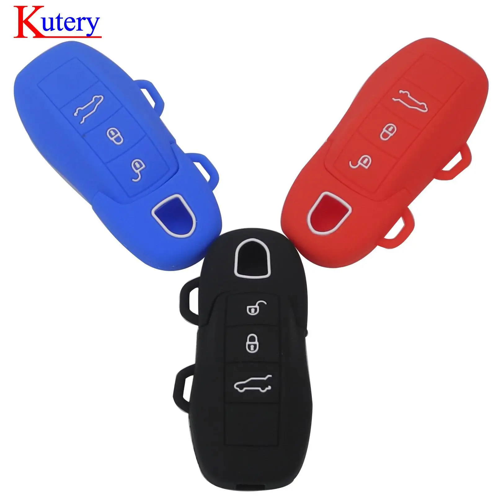 

Kutery 3 кнопочный силиконовый чехол для Porsche Boxster Cayman Macan Panamera Cayenne 911 сменная защита