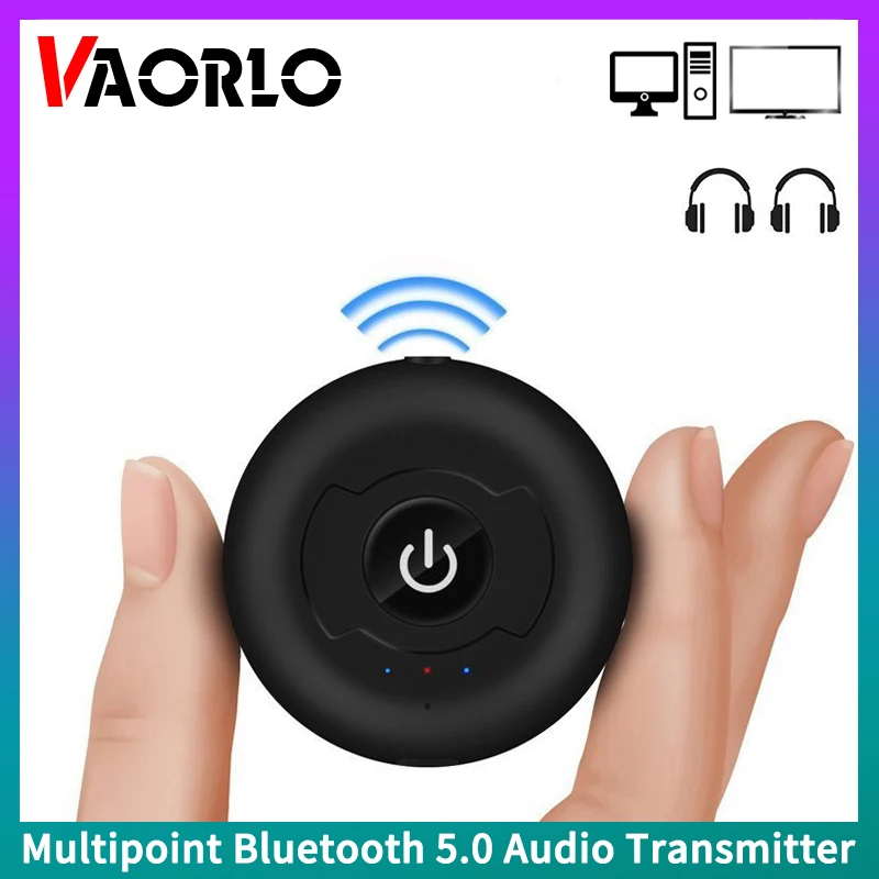 

Multipoint Bluetooth 5.0 Audio Transmitter 3.5mm AUX RCA 3.5mm AUX Low Latency High-Fidelity Stereo Wireless Adapter For TV PC