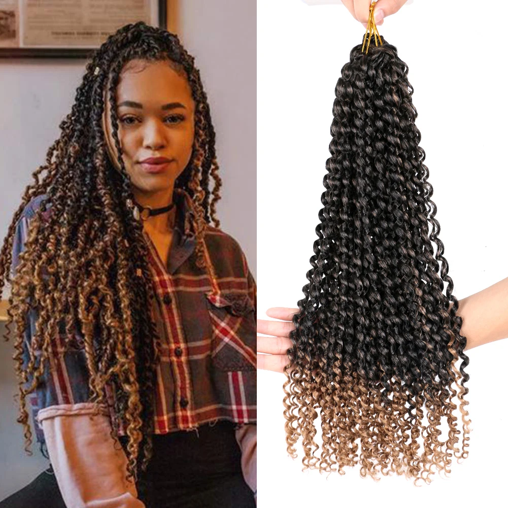 

DAIRESS 18" Passion Twist Crochet Hair Water Wave Twist Hair Crochet Braids Hair Extensions Passion Twist Hair Bohemian Braids