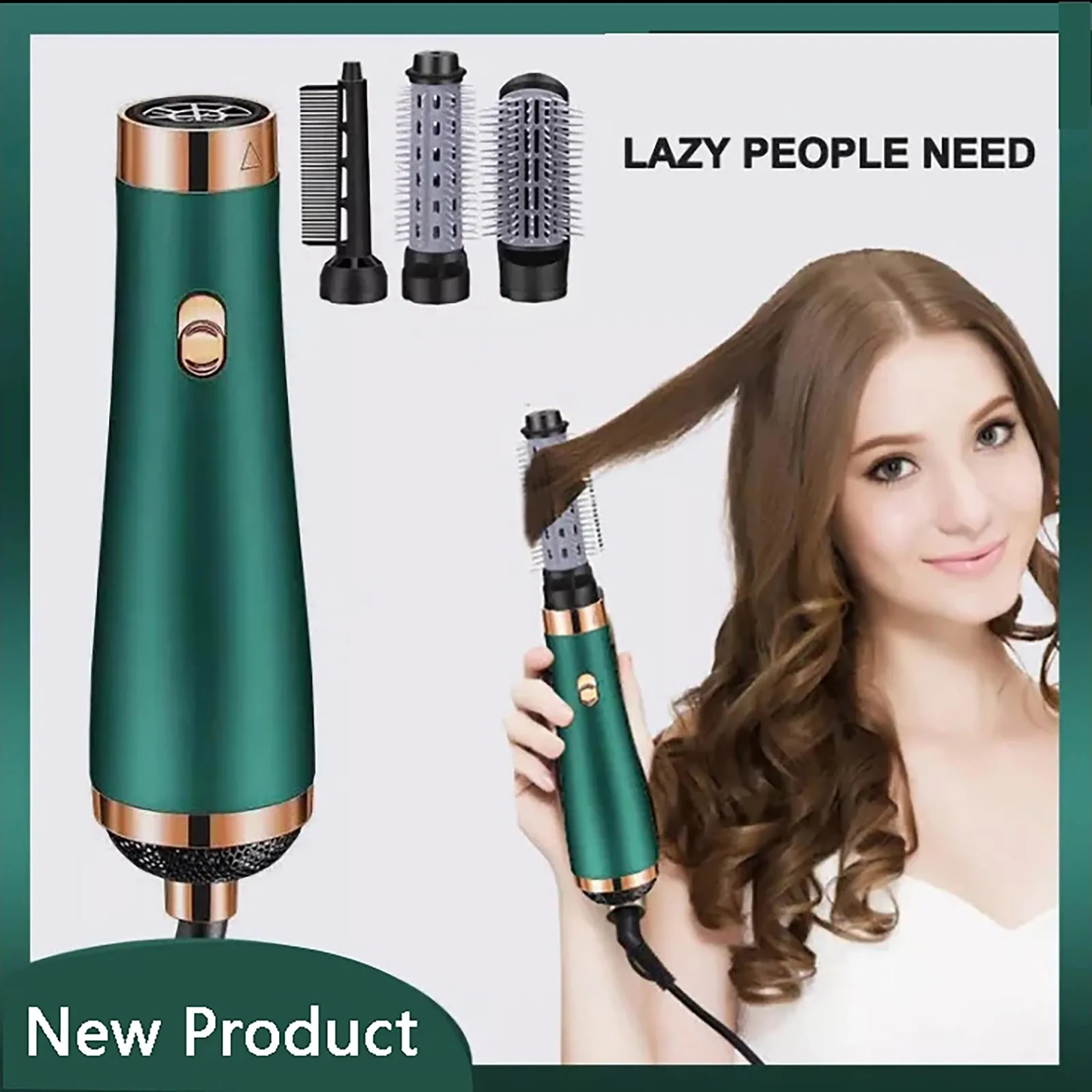 

Hair Dryer Brush 5 In 1 Electric Blow Dryer Comb Hair Curling Wand Detachable Brush Kit Negative Ion Straightener Hair Curler#g4