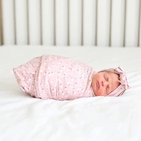 1 set baby receiving blanket headband infant swaddle wrap sleeping bag hair band kits for newborn