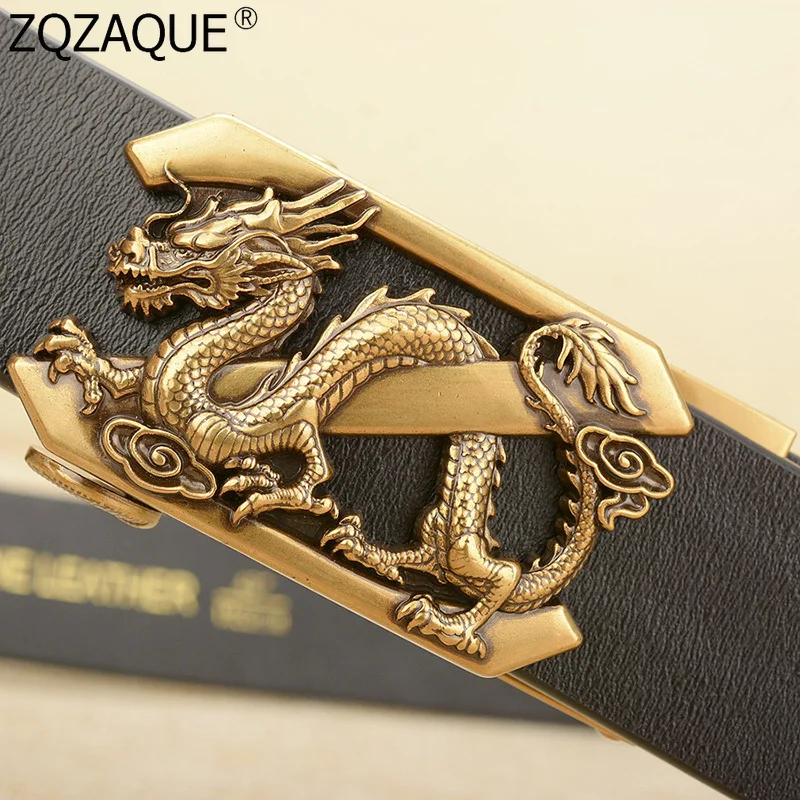 Креативный дизайн мужской ремень из натуральной кожи Дракон Автоматическая