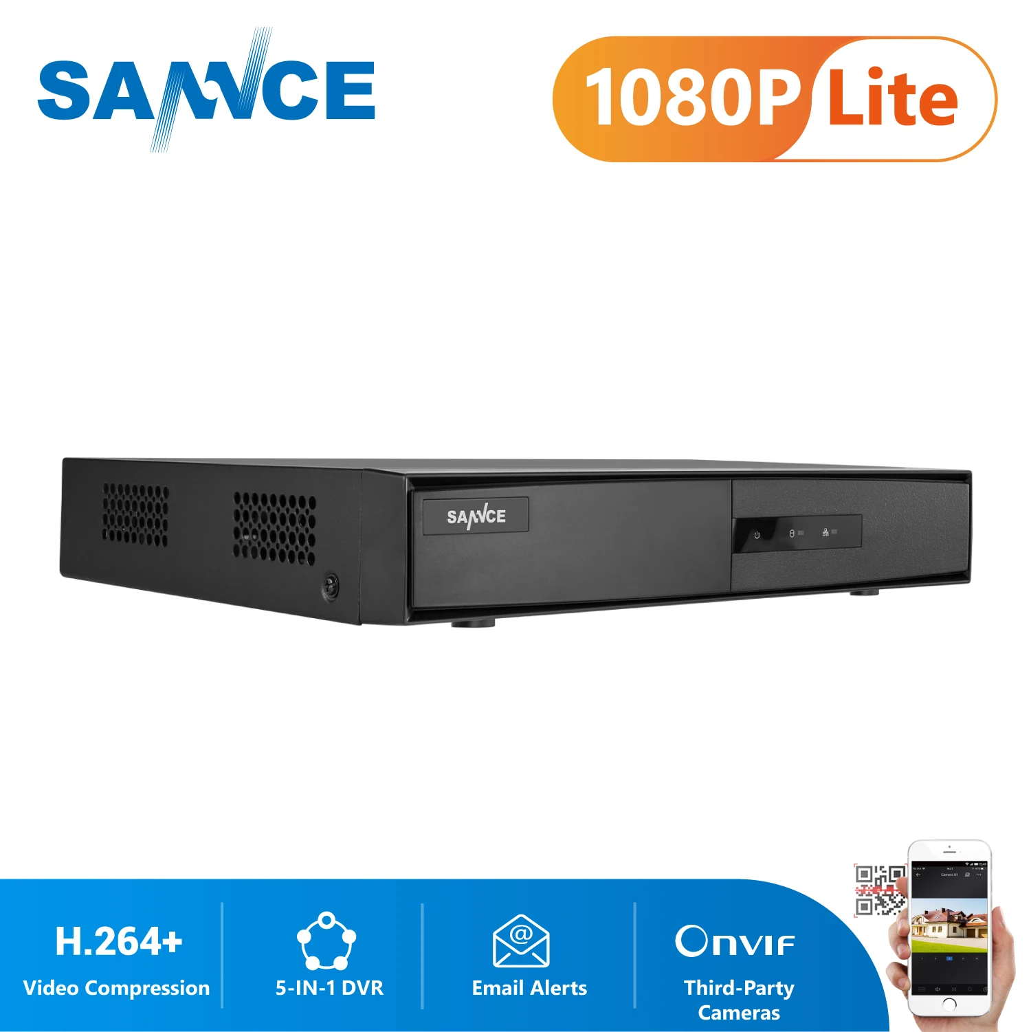 SANNCE 8 канальный сетевой видеорегистратор 1080P 5 в 1 безопасности DVR Гибридный CCTV