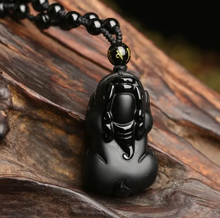 

Natural obsidian PI xiu pendant crystal jewelry manufacturers wholesale men and women's necklace pendant Fine jewelry