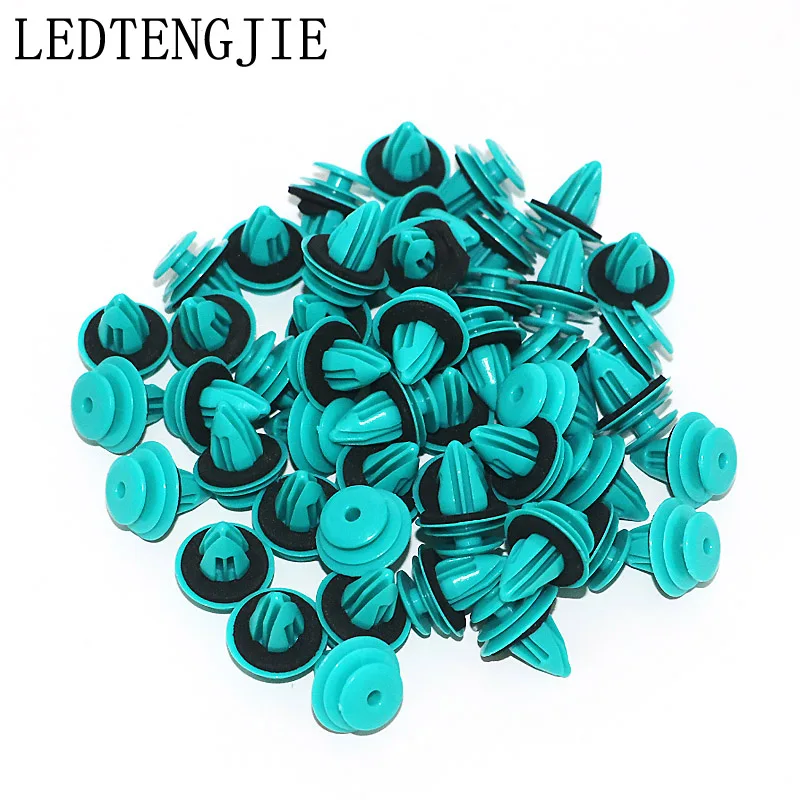 

100PCS Universal Auto Fastener Blue Car Fender Interior Door Card and Trim Panel Clip Push Type Rivets Clips Car Styling