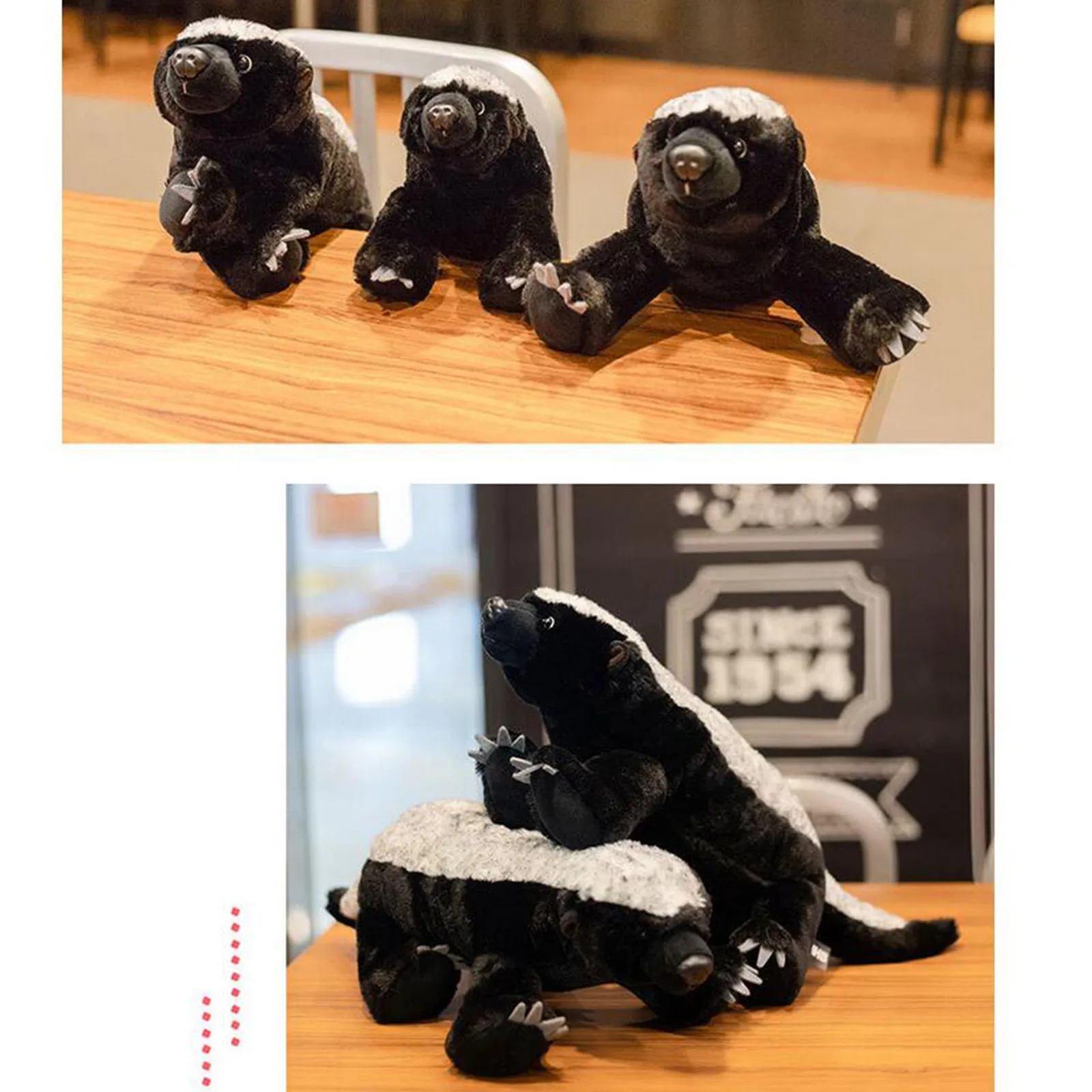 Черная Милая мультяшная кукла Skunk имитация животного тряпичная детские игрушки