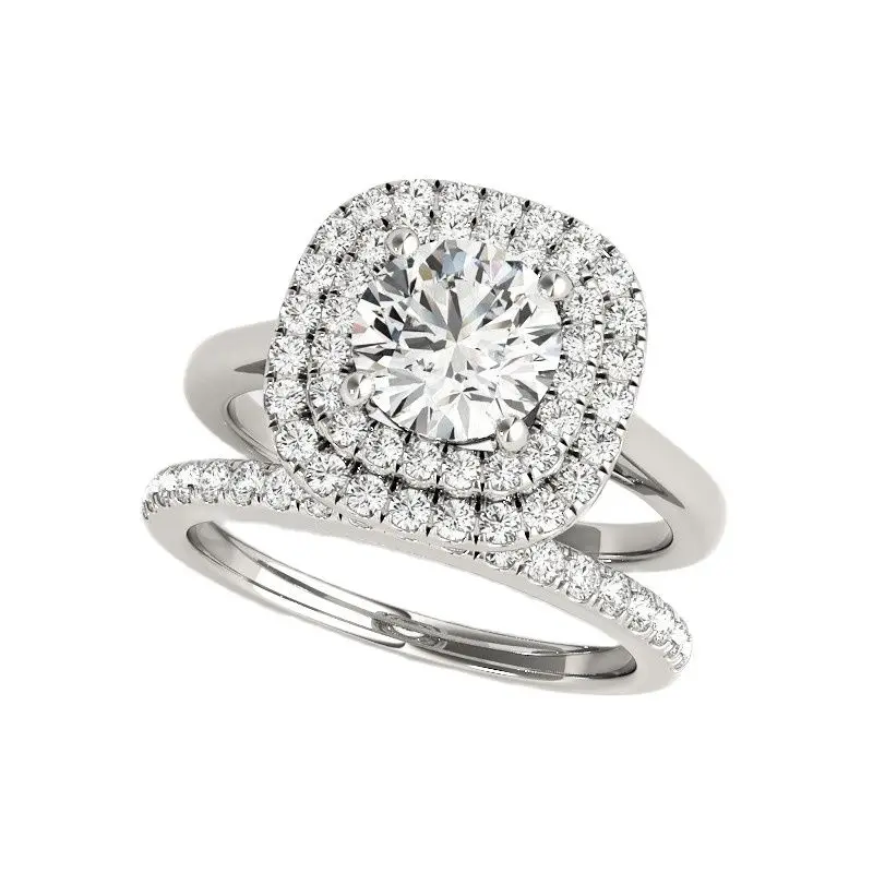 

925 Sterling Silver Rings Sets 1 Ct Wedding Ring Women Fashion Wedding Jewelry For Girls Engagement Gift