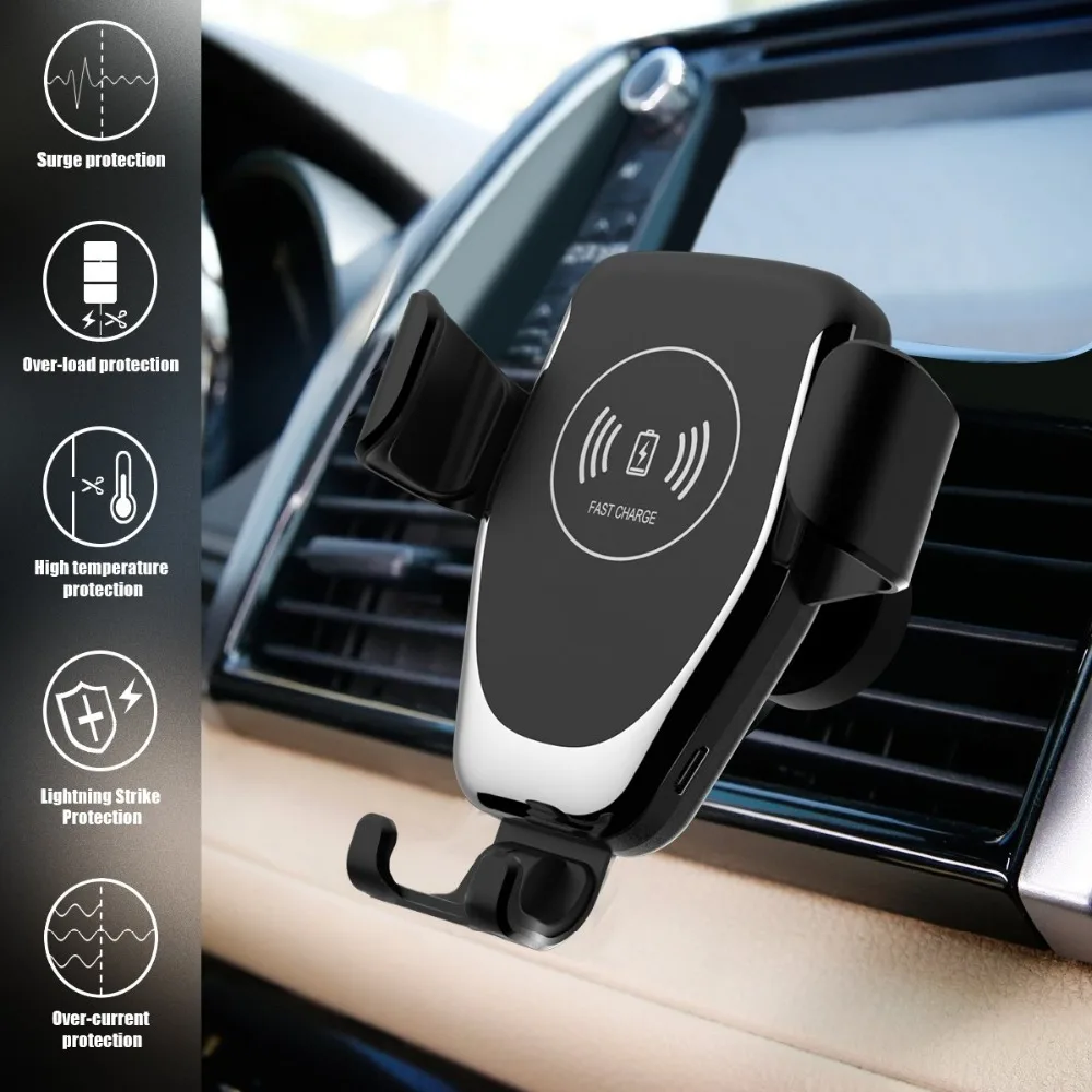 fdgao wireless car charger gravity stand for samsung s10 s10e note 10 9 10w fast charging holder for iphone 11 x xs max xr 8 free global shipping