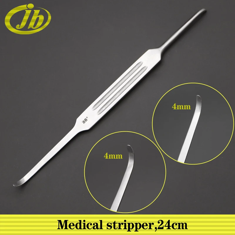 Medical stripper angle head flat handle 24cm double-end stainless steel surgical operating instrument