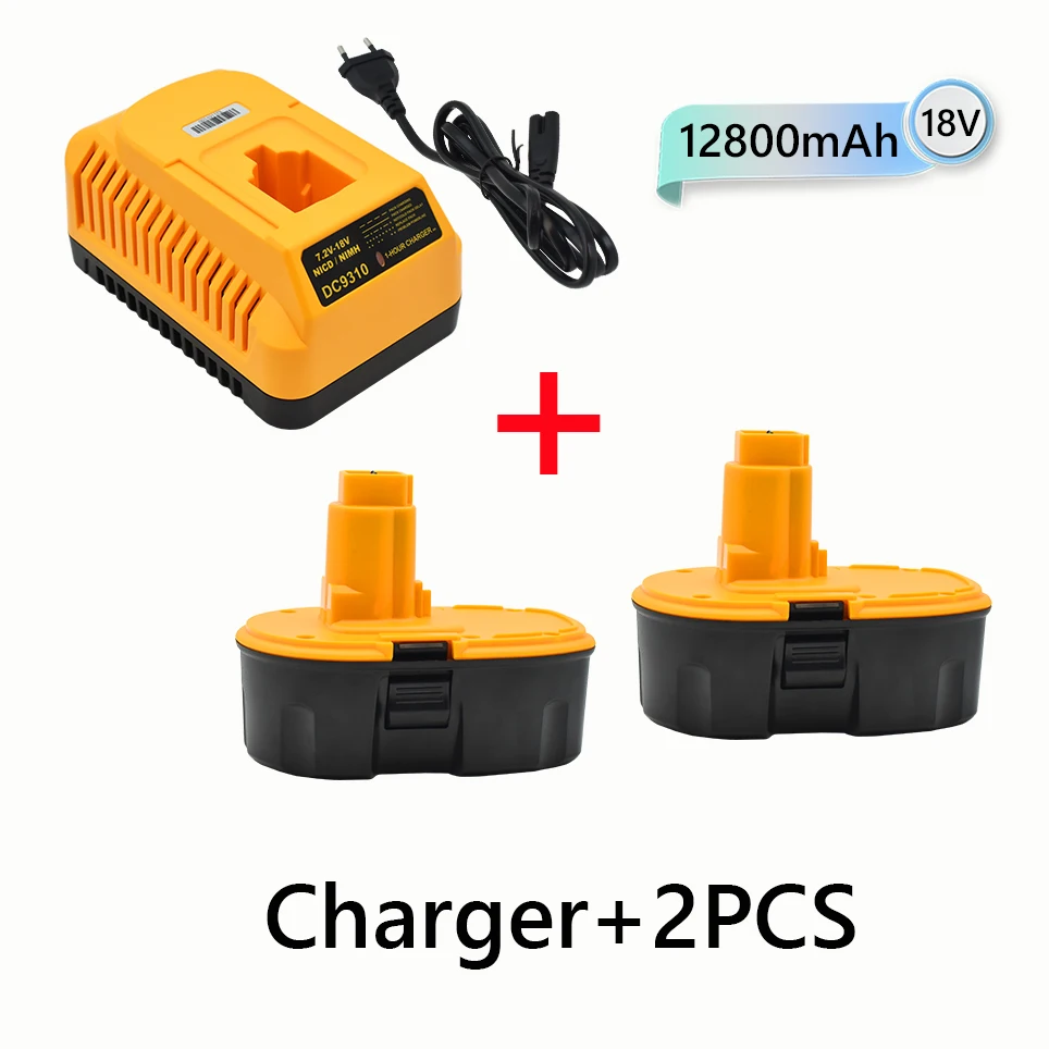 

2021 18V 12800mAh Ni-MH Power Tool for Dewalt DC9096 DE9039 DE9095 DW9098 DE9503 DW9096 Replacement Battery+Charger