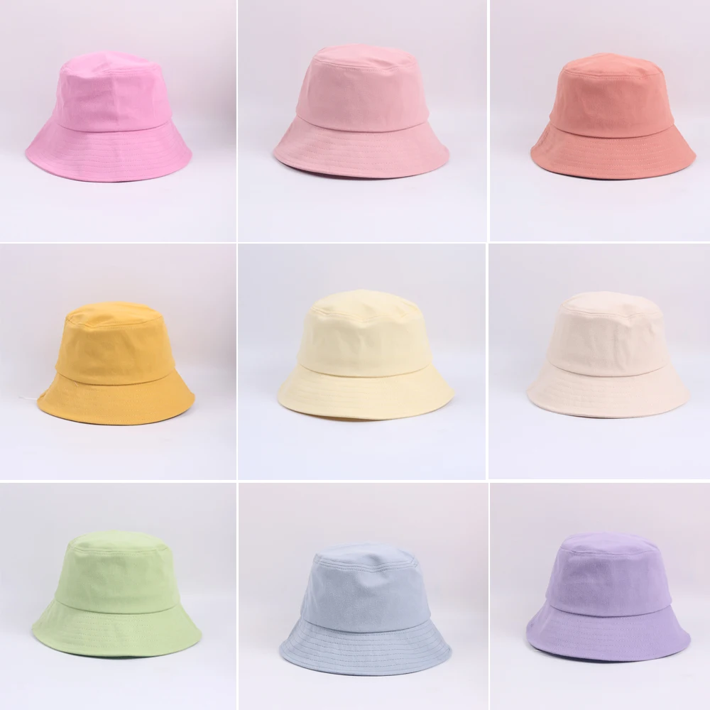 

Панама хлопковая для мужчин и женщин, мягкая дышащая уличная шляпа от солнца, для рыбалки, охоты, 12 видов, карамельных цветов