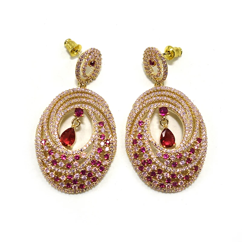 

Big Fashion Luxury Flower Wreath Statement Jewelry Set For Women Wedding Party Full Zircon Dubai Bridal jewelry Set 2020