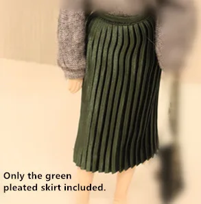 green skirt Новая кукла зимняя плиссированная юбка Blyth длинная юбка кукла рубашка(Fit blyth, pullip, BJD, azone, kurhn, Licca, JerryB, 1/6 кукла - Цвет: green skirt