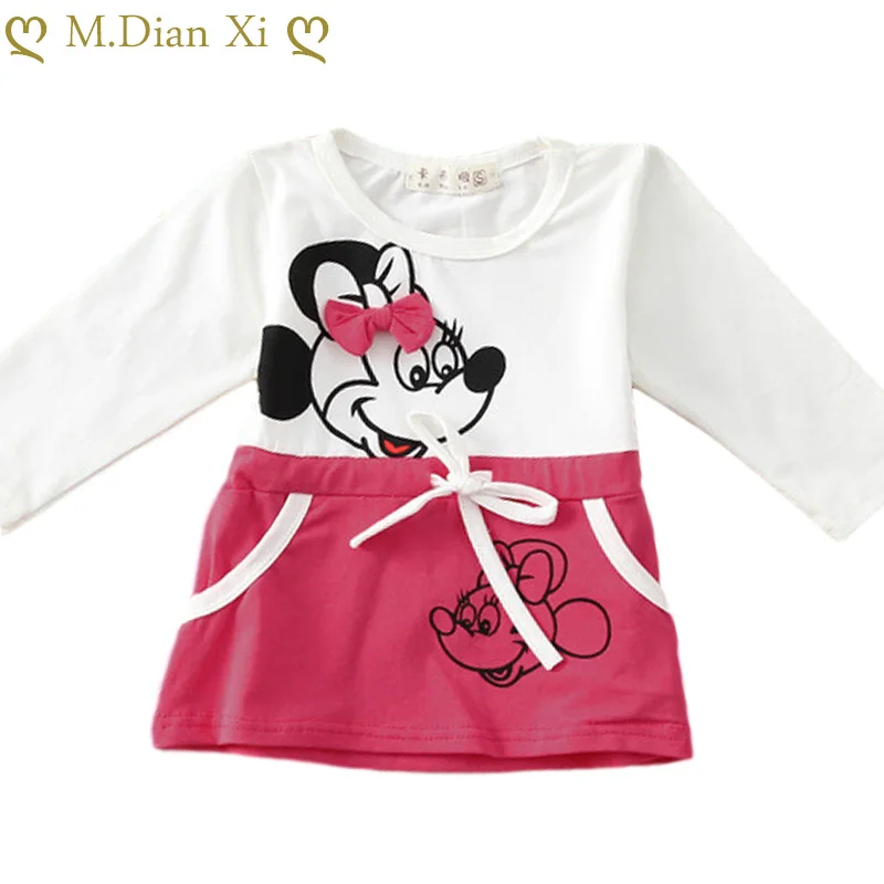 Одежда для маленьких девочек платье детская одежда новое милое с круглым вырезом