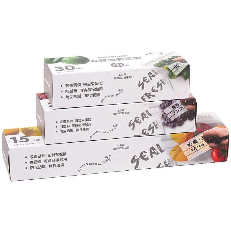 

Food Storage Packaging Bag Double-seal PE Food Box Preservation Bag Sealed Bag Thickened And Durable Refrigerator Storage Bag