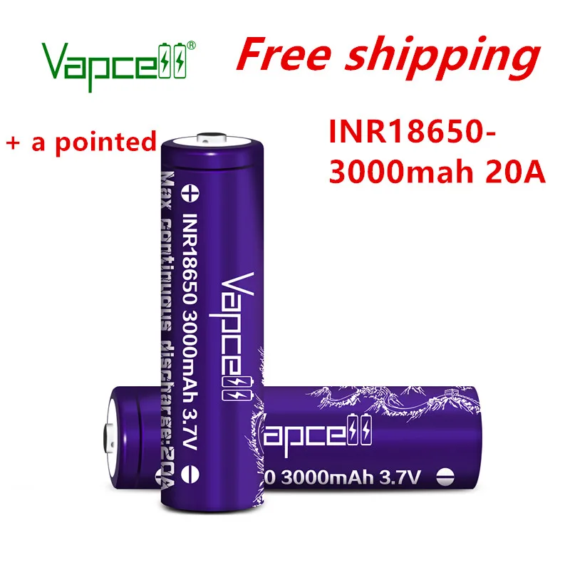 Оригинальный перезаряжаемый литий ионный аккумулятор Vapcell INR 18650 3000 мАч 20 А 3 7 в