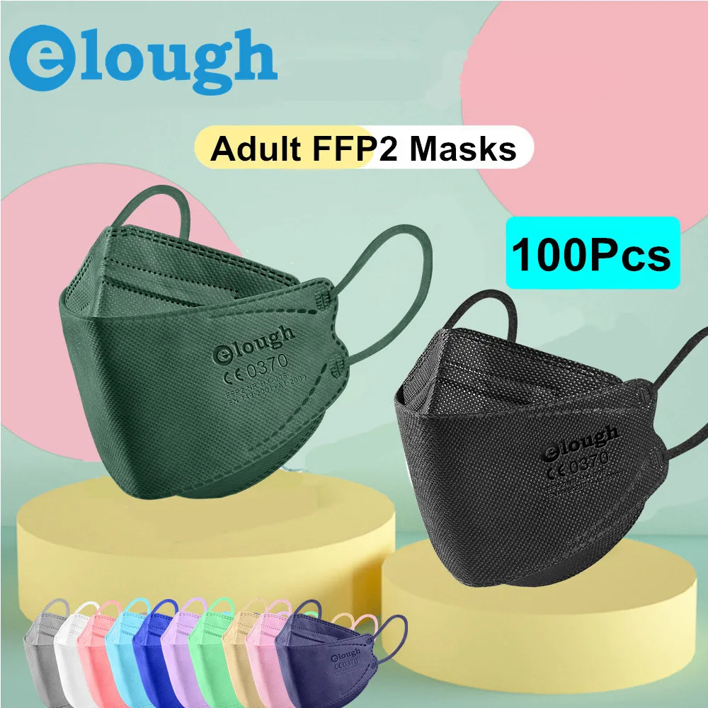 Elough FFP2 Mascarillas цветные 4 слойные рыбные FFP2Mask защитные маски для взрослых KN95