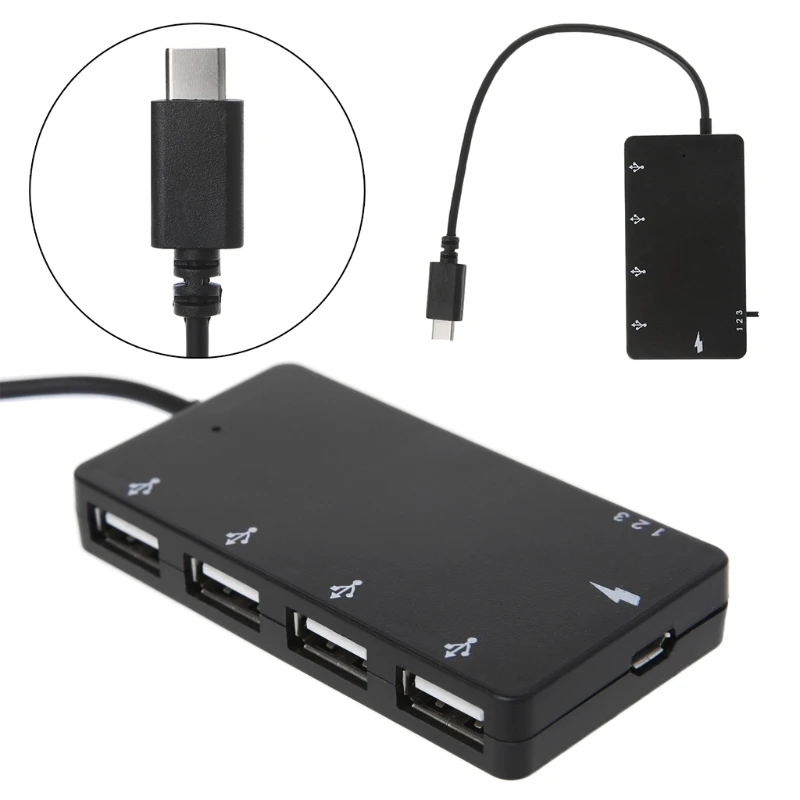 

H7JA Type C OTG 4 Port Hub Charging Adapter Cable For smartphone Tablet PC Macbook