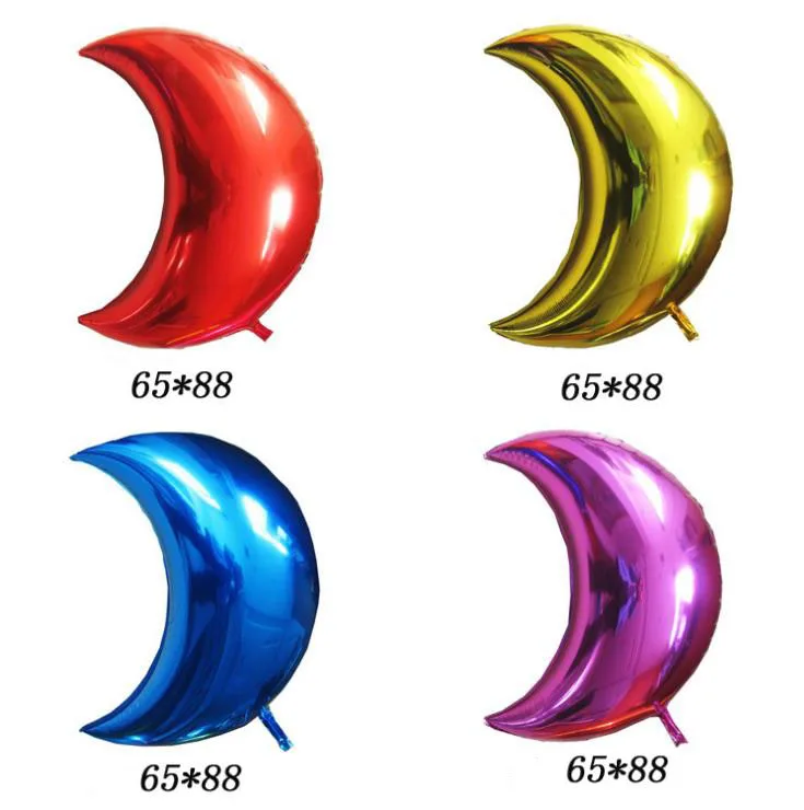 

36inch Large Moon Balloons Crescent Aluminum Moon Foil Balloon Festival Wedding Decorations Happy Birthday Party Supplies