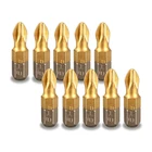 10 шт.компл. 14 ''25 мм нескользящий титановый наконечник для отвертки короткая партия наконечников для электрического шуруповерта