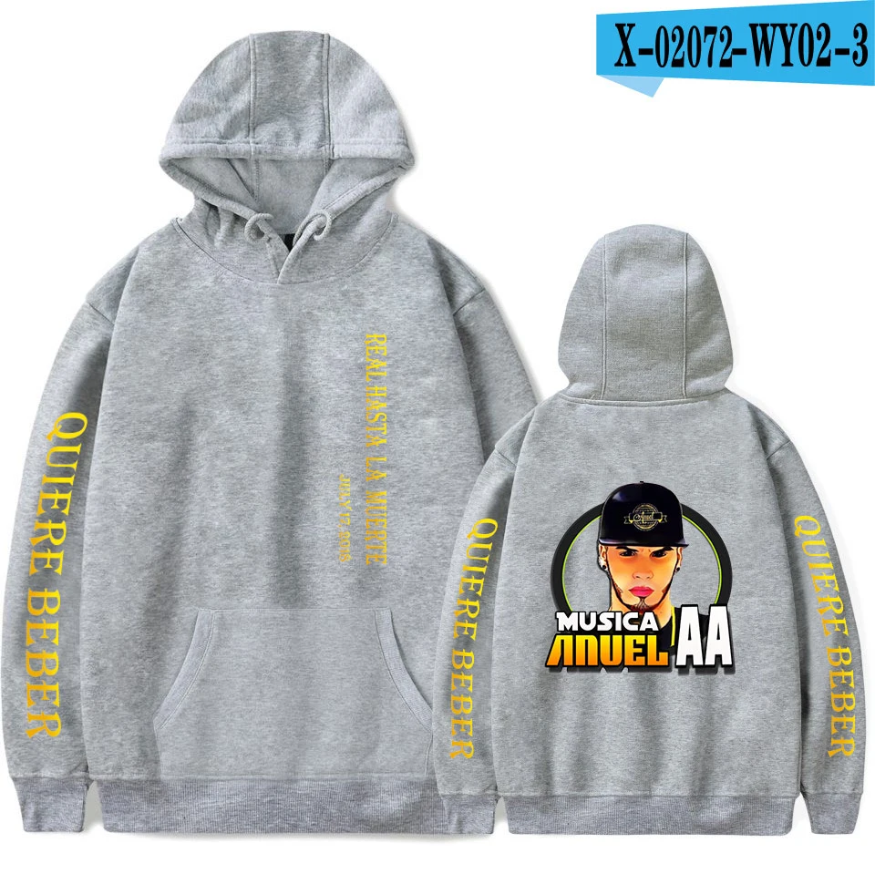 Anuel AA Стиль Знаменитостей Толстовка для мужчин и женщин - Цвет: o