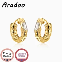 aradoo temperament diamond texture ear hoop earrings retro versailles light luxury earrings