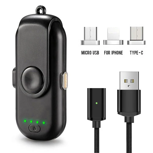3 in 1 Black TOPZERO Портативный 4 Мини power Bank Магнитная Быстрая зарядка для iPhone samsung Micro type C Мобильный телефон power bank зарядное устройство - Цвет: 3 in 1 Black