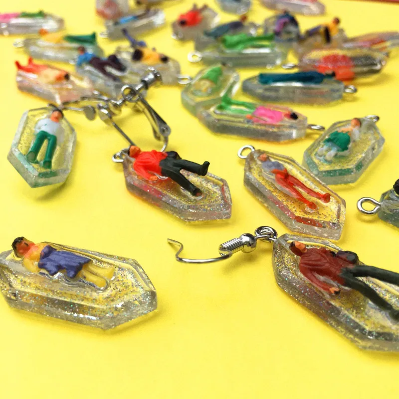 Креативные городские мини социальные человеческие серьги забавные мультяшные