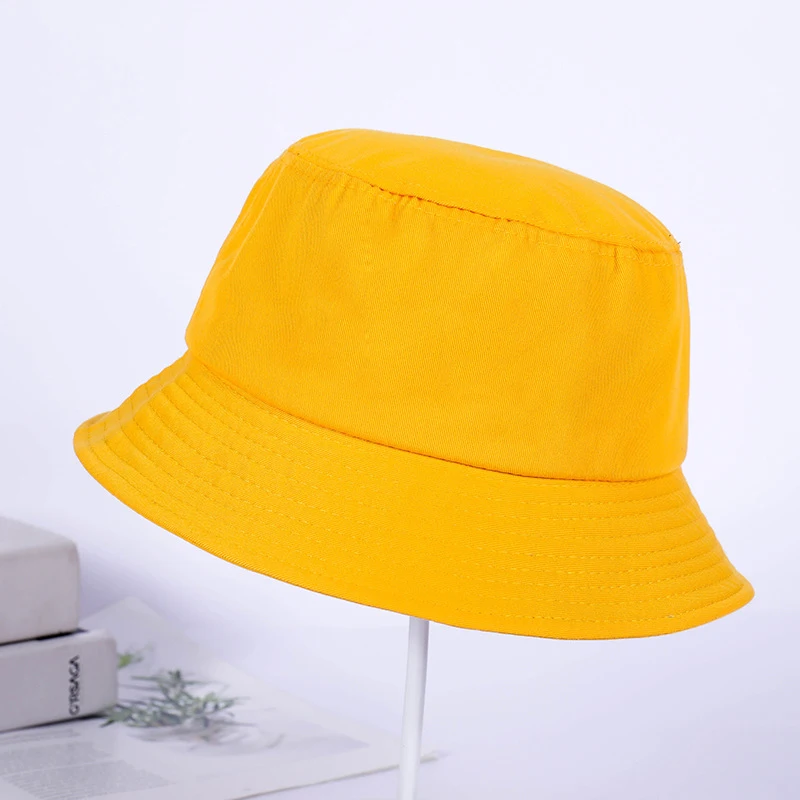 

Harajuku Fisherman Hat Woman Spring Summer Sunshade Hat Man Candy Color Flat Top Bucket Hats Head Outdoor Bucket Caps Cotton New