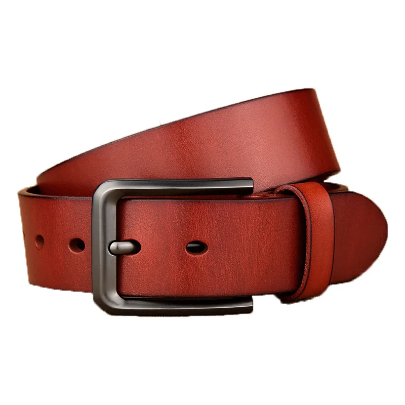 

Retro Cow Leather Men's Belt High Quality Hardware Pin Buckle Waistband Men's Formal Casual Business Suit Belt Cowboy Gg Girdle
