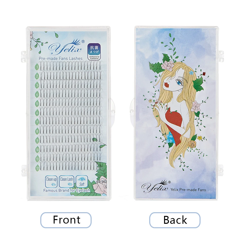 

Individual Volume Lash Extension 2D Premade Volume Fans Individual Eyelashes Cluster Russian Long Stem Natural Eyelashes
