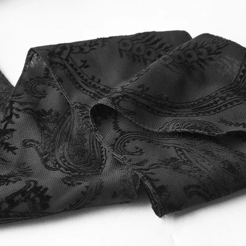 Мужские Мягкие шифоновые галстуки в стиле панк готические кружевные Галстуки