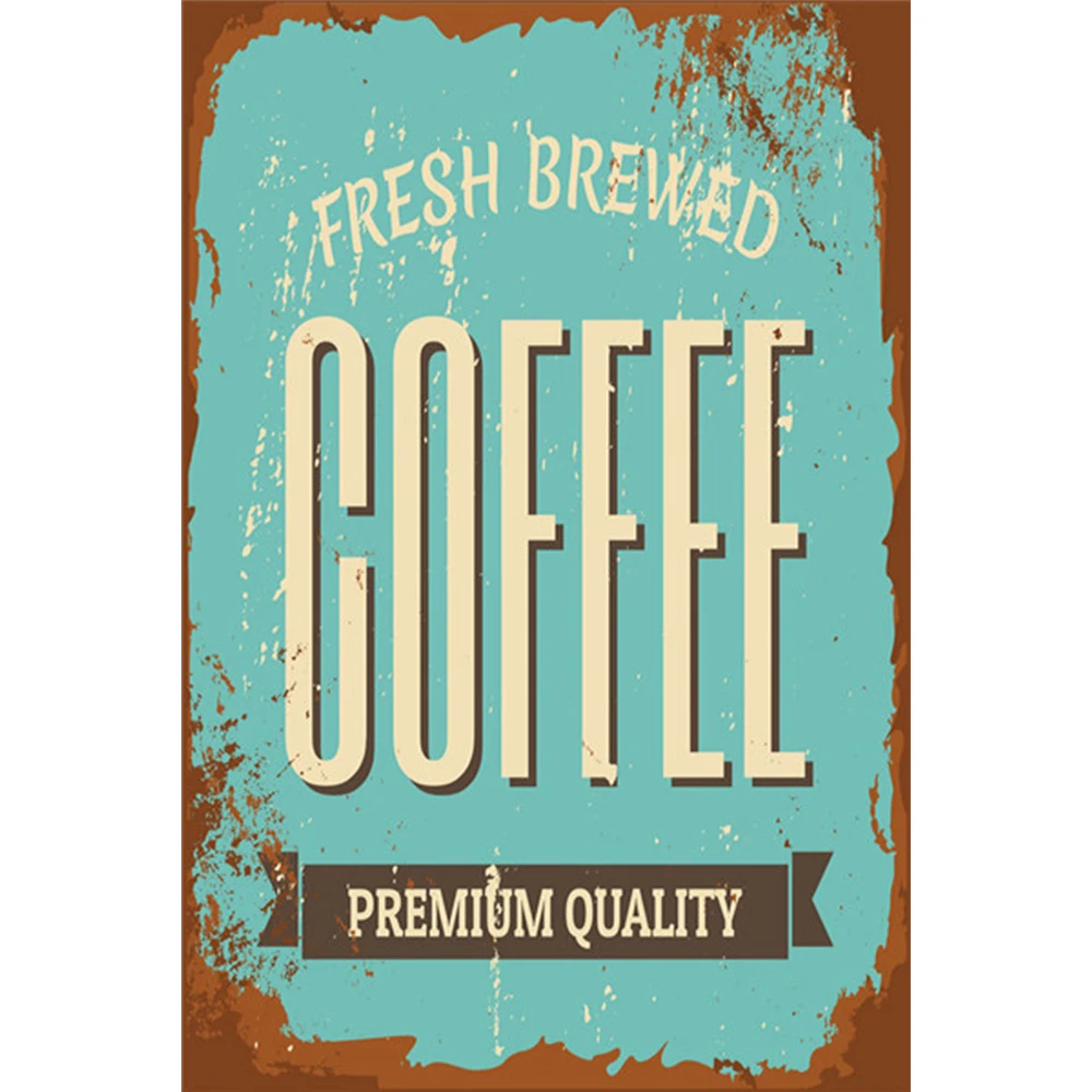 

Coffee Menu Vintage Poster Retro Metal Tin Signs Plaque Decor Kitchen Restaurant Bar Cafe Wall Art Plate Print Posters