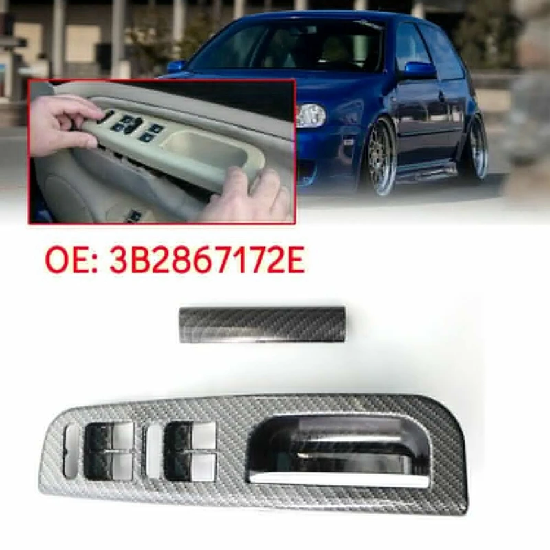 

Переключатель Стеклоподъемника NewRHD для автомобиля, панель управления, рамка с отделкой для Golf Passat Jetta MK4 1998-2005, стиль из углеродного волокна