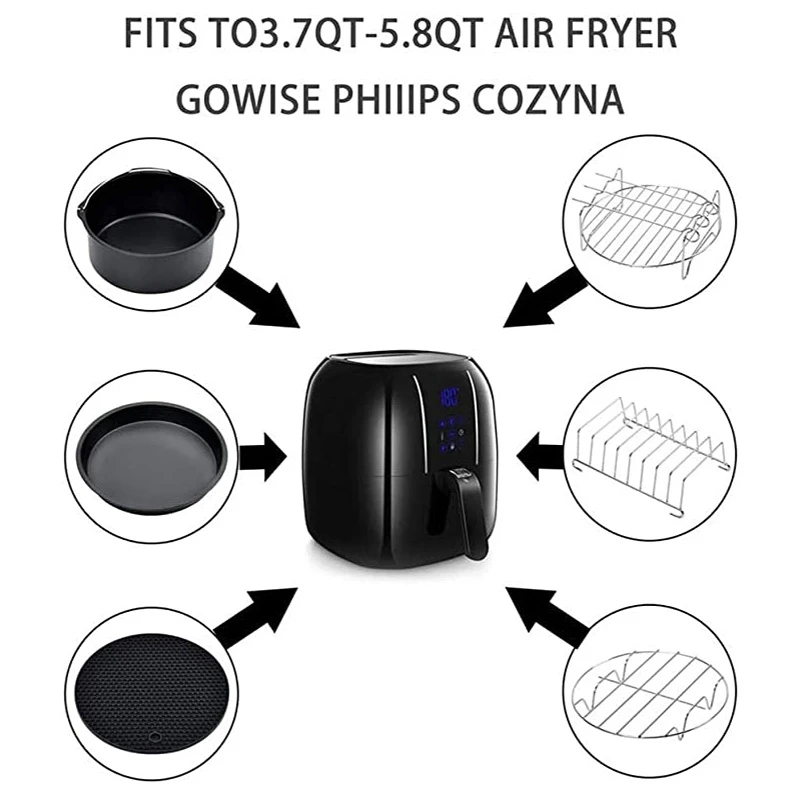 Набор аксессуаров для воздушной фритюрницы 7 дюймов 6 шт сковорода Для Выпечки